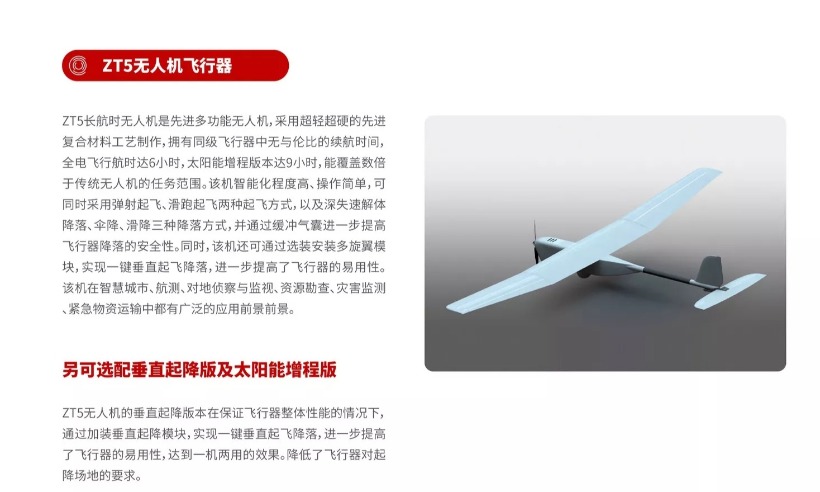 ZENITECH周视经纬 ZT5长航时固定翼无人机